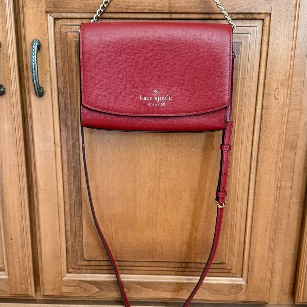 kate spade Cherry Red Leather Flap Crossbody Bag